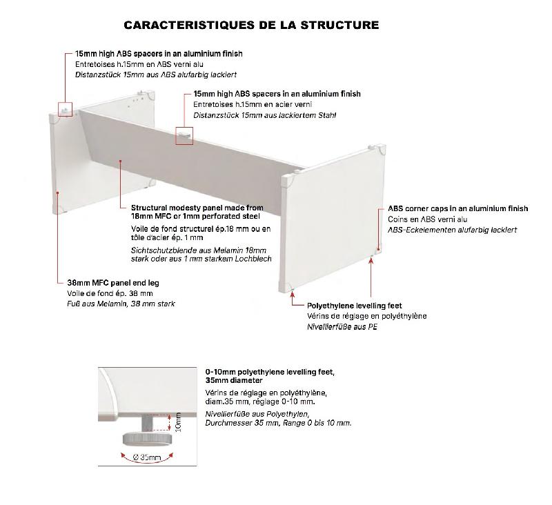 Bureau arqué X time avec pieds bois - Quadrifoglio. - 160, Orme_1