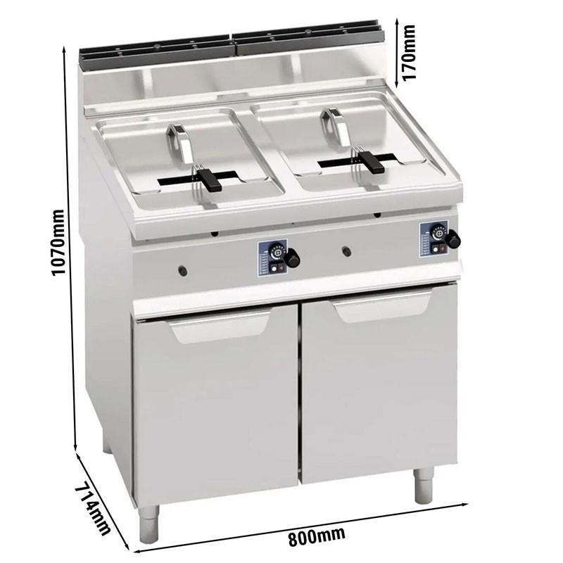 Friteuse à gaz professionnelle 2x10 litres sur meuble_1