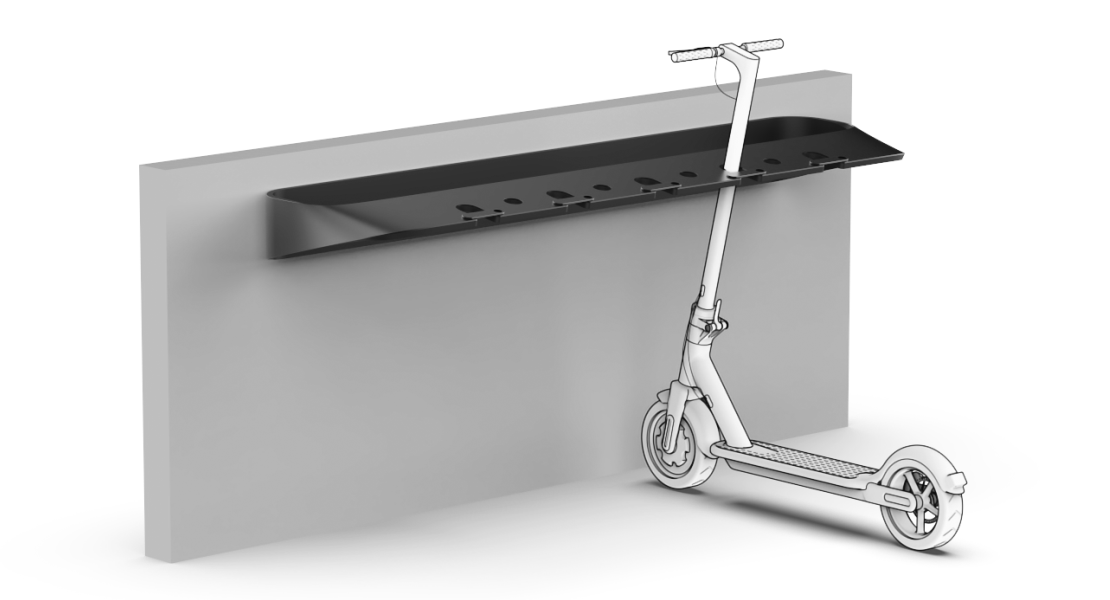 Rack pour trottinettes à 5 places sécurisée et adaptable, répondant aux besoins des utilisateurs urbains et ruraux_1