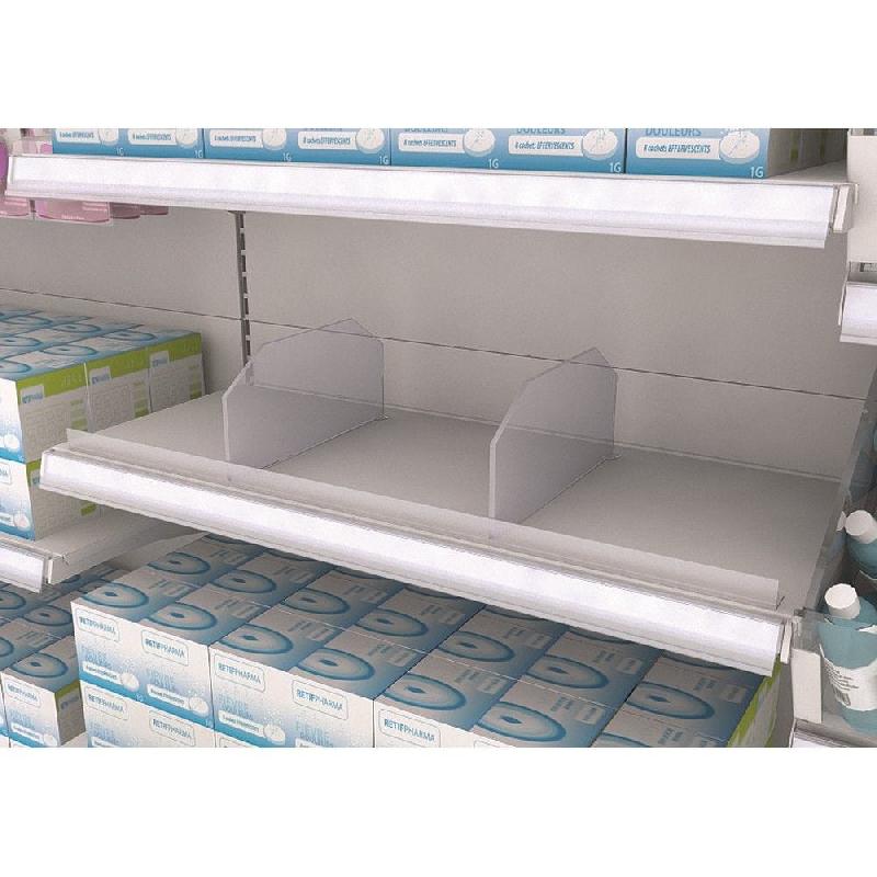 Séparateur universel 60x285mm - plastique transparent pour gondoles et tablettes_1