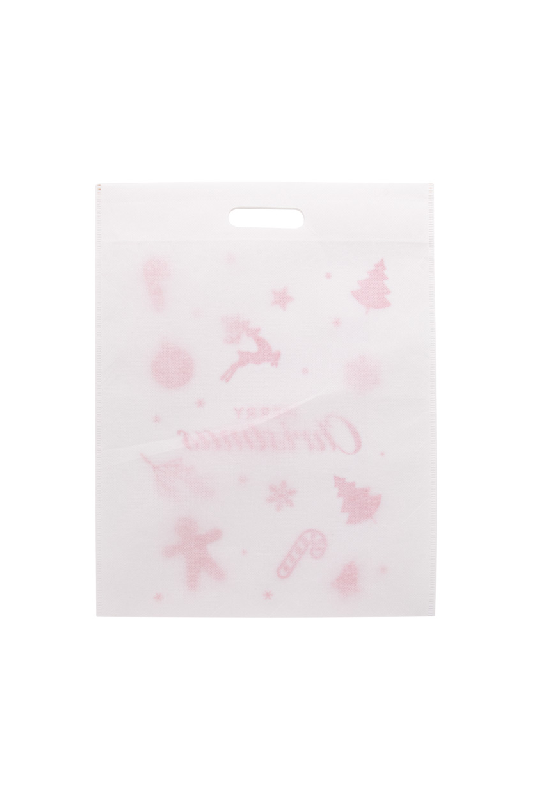 Tote bag publicitaire en intissé RPET - motif de Noël - anses pré-découpées - 80 g/m²_1