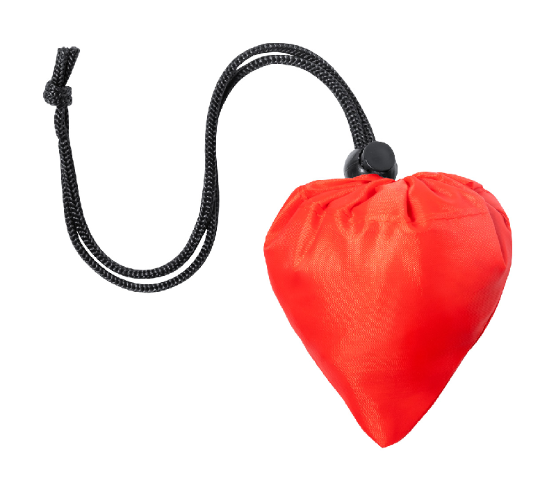 Sac shopping pliable en RPET - Polyester RPET 190T labélisé - Anses longues - Couleur rouge_1