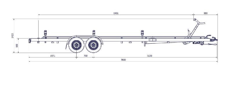 7m80-2m20 2x1350kg - 2700 kg - VLEMMIX - Remorque Porte-Bateau_1