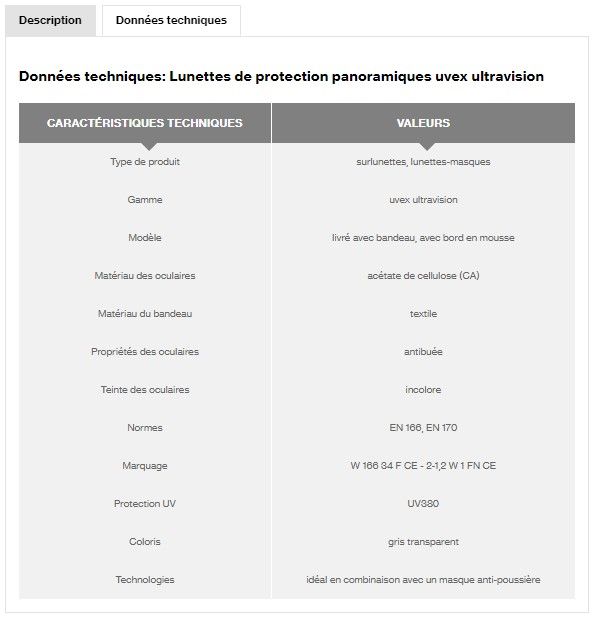 9301716 - Surlunette de protection panoramique Uvex Heckel - Oculaire incolore en acétate de cellulose_1