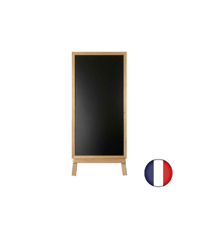 Chevalet trépied bois brut avec ardoise moulure carrée 93 x 48 cm - Référence : LSTF7BRUT+222BRUT_1