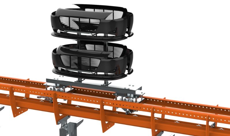 F2 Power & Free - Convoyeur au sol Wide Track pour charges jusqu'à 500 kg - Système pour traitement de surface_1