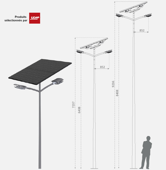 Lampadaire urbain solaire smartlight 6.2 - 8.2 / led / en acier galvanisé_1