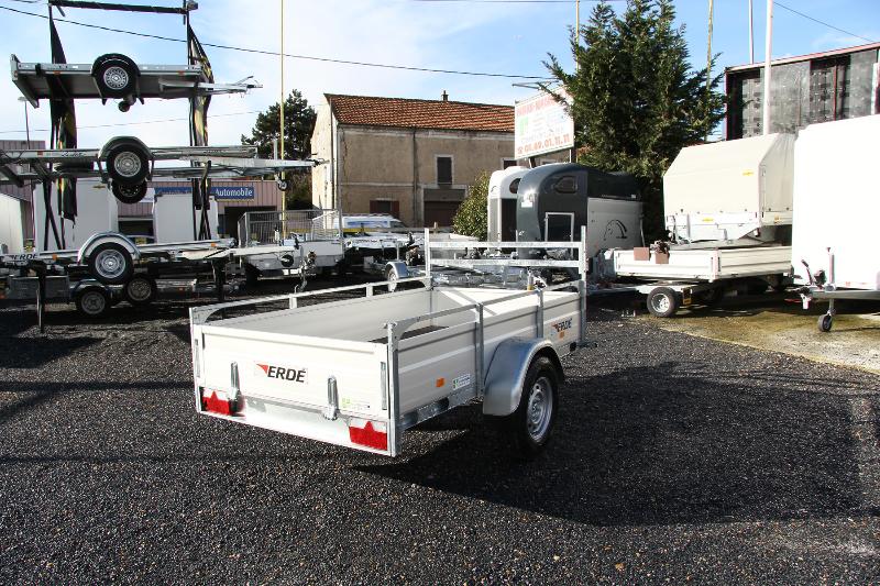 Remorque utilitaire avec frein à ridelles aluminium de fabrication française - erde expert - xt 250 f_1