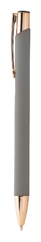 Stylo à bille en aluminium recyclé - finition caoutchoutée et détails rose doré - spécial gravure laser miroir_1