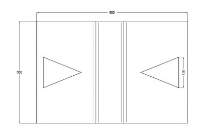 Passe-câble pour véhicules jusqu'à 50 tonnes - PV 120-1 - élastomère noir, surface striée, réflecteurs et triangles réfléchissants_1