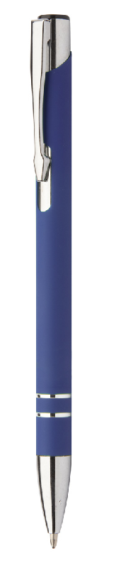 Stylo à bille twist en aluminium - finition caoutchoutée - encre bleue - gravure laser effet miroir_1