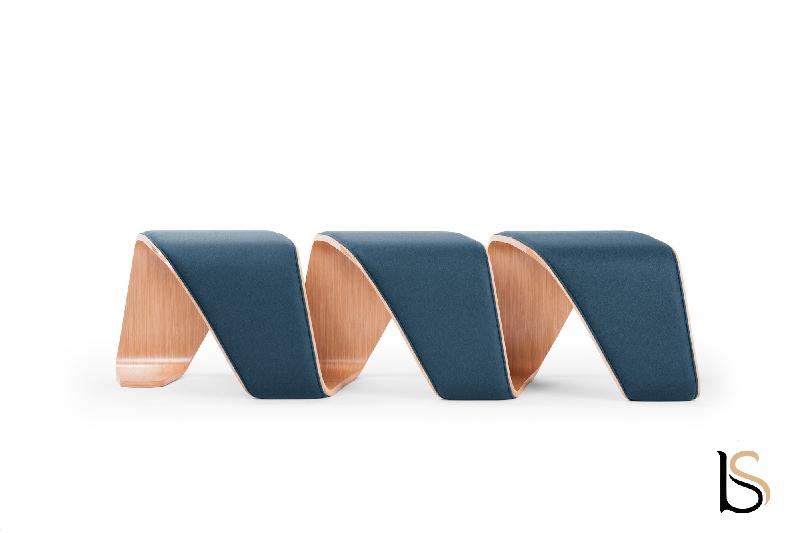 Banc d'accueil ADN tapissé - True Design - 3 places, Anthracite_1