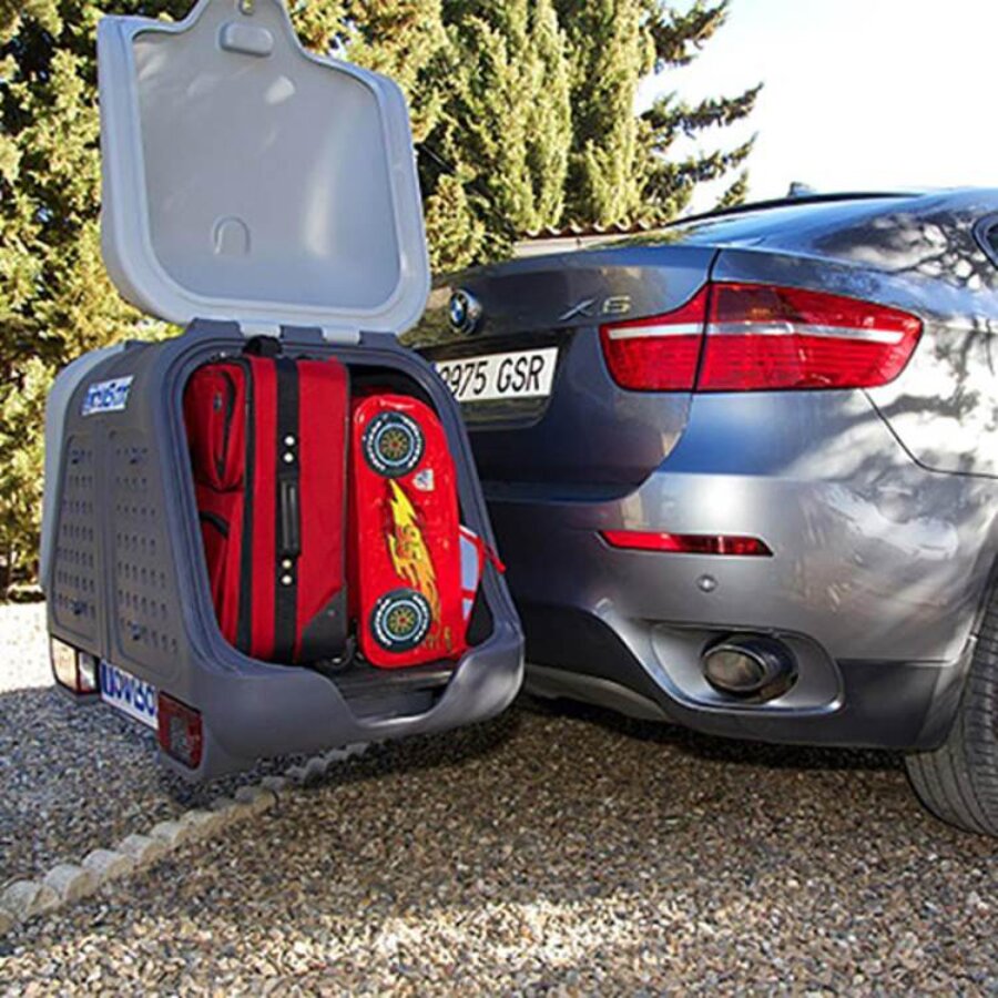 Coffre d'attelage pour vos bagages, vos poussettes, vos valises, vos fauteuils roulants - TOWBOX V2 gris T2X000C_1