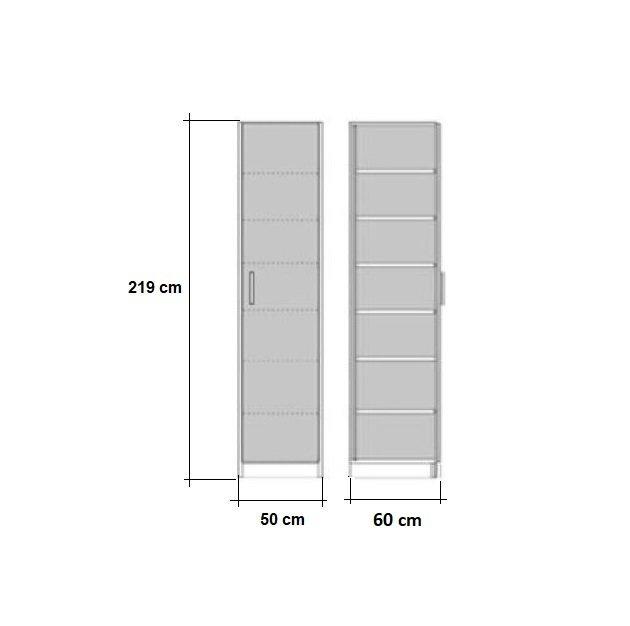 ARMOIRE DE RANGEMENT 1 PORTE BLANC MAT LARGEUR 50 X 60 CM PROFONDEUR_1