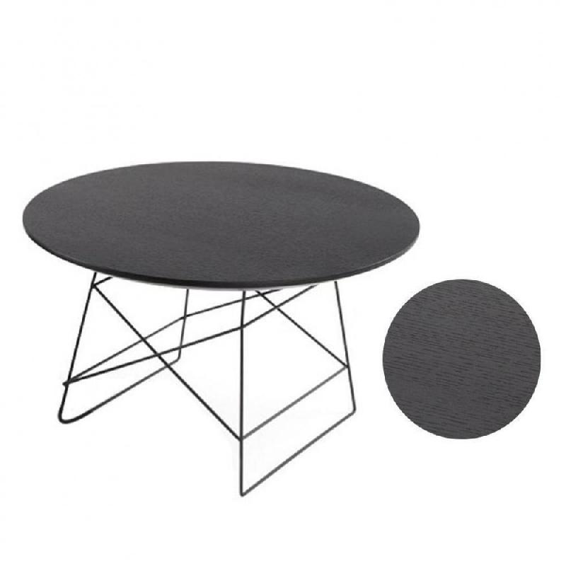 Innovation Living - Table basse design GRIDS taille S en chêne wengé et acier noir_1