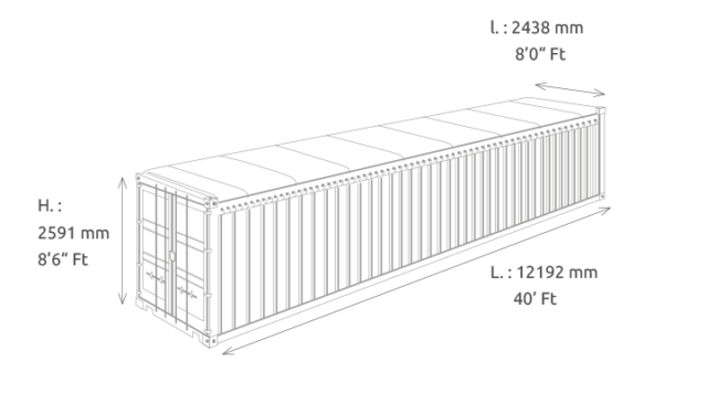 Conteneur maritime 40 pieds open top - Longueur 12m - Surface 66m3 -  idéale pour les équipements industriels, les matériaux lourds ou les objets hors gabarit_1