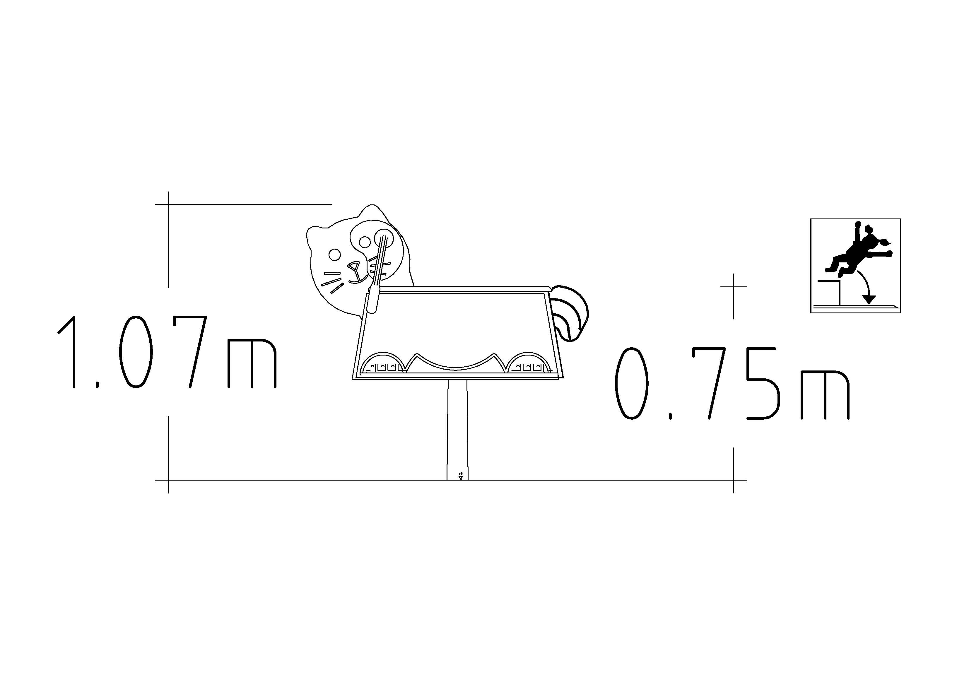 Jeu sur ressort à bascule Cat, 1 place - réf 8000955 - Hags - Gris - Fondation à enterrer_1