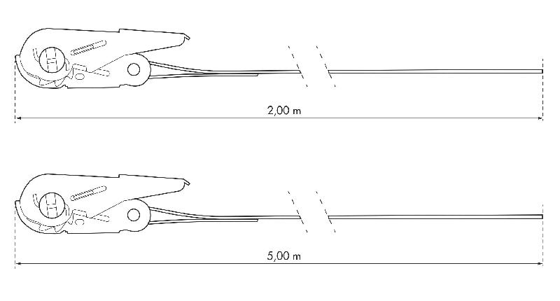 Lot de 4 sangles à cliquet - largeur 25mm - 2x3m et 2x5m - référence 00290608 - marque Thirard_1