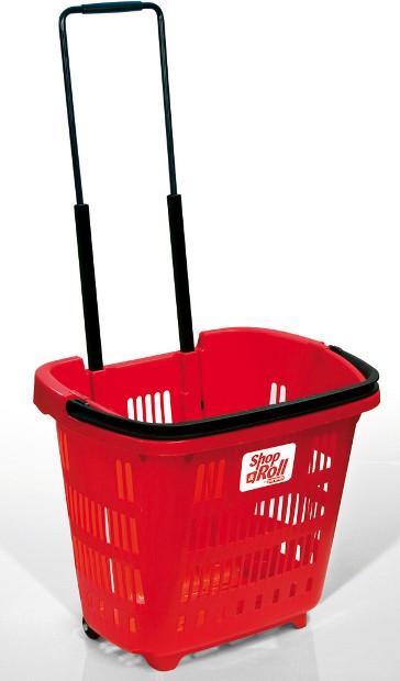 Panier couleur 34 litres à roulettes - Bleu d'eau_1