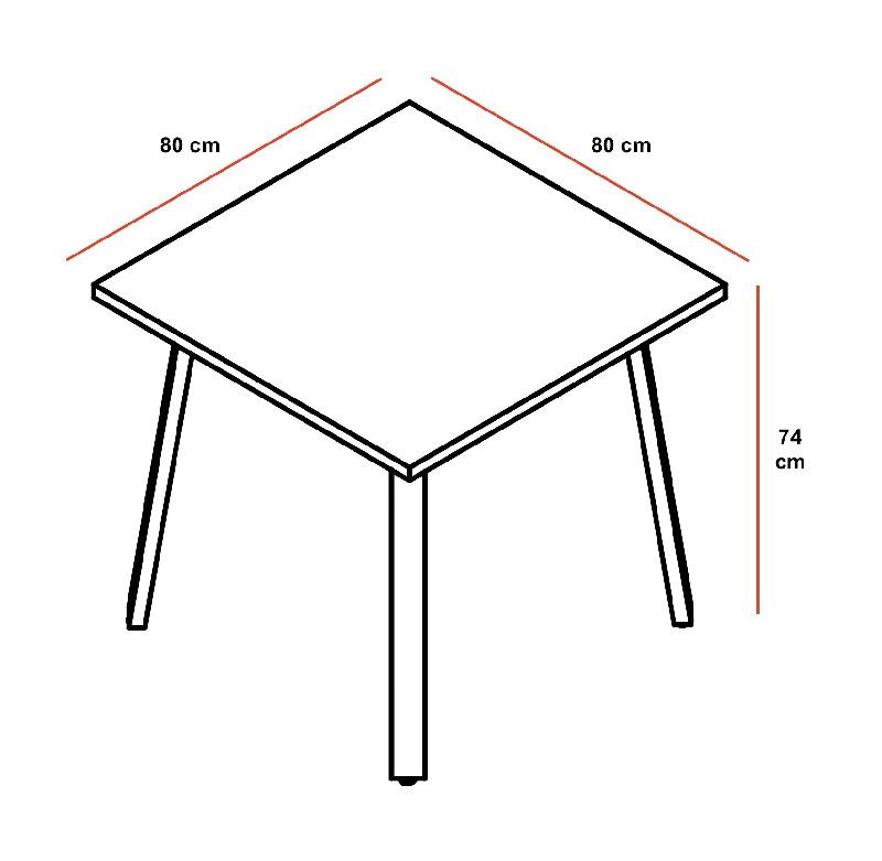 Petite table de réunion carrée Ogi - MDD. - Anthracite, Chêne Canadien_1