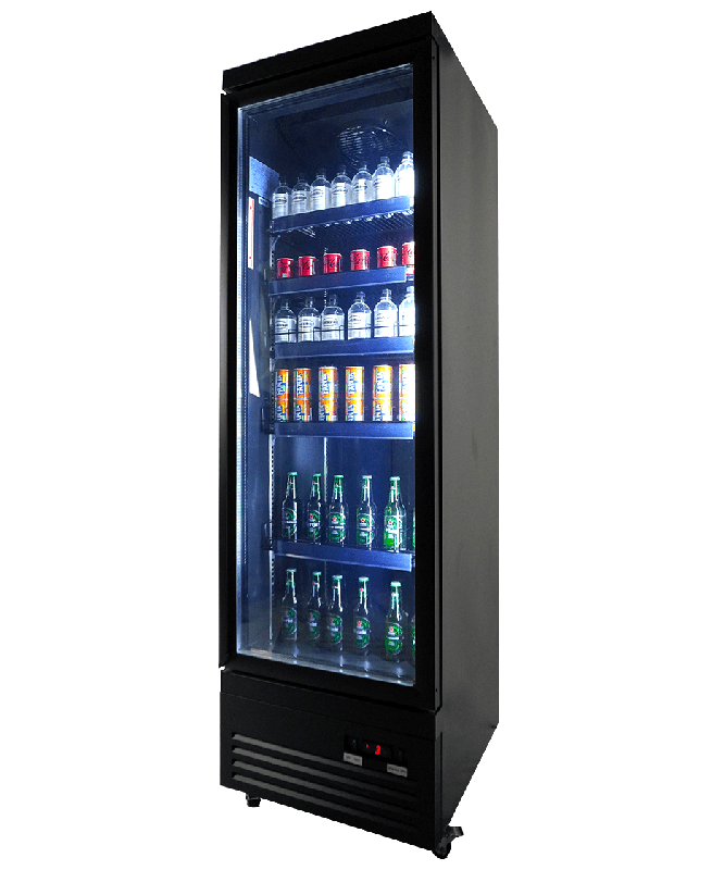 Réfrigérateur 1 porte en verre noir ceb-500r bl l620 7526.0100 COMBISTEEL_1