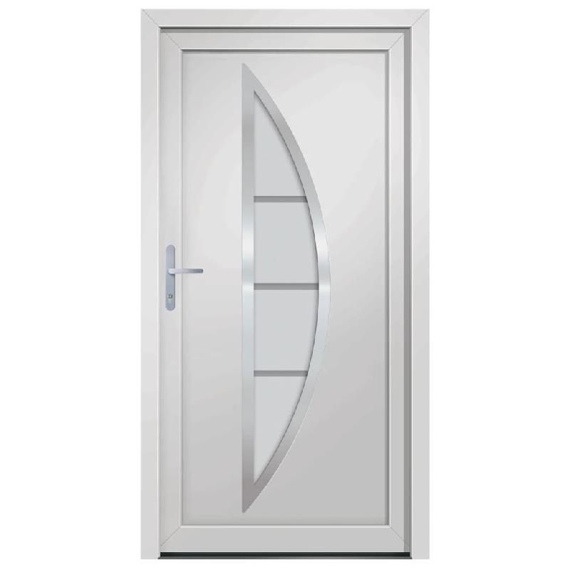 Vidaxl porte d'entrée blanc 98x190 cm pvc 3187862_1