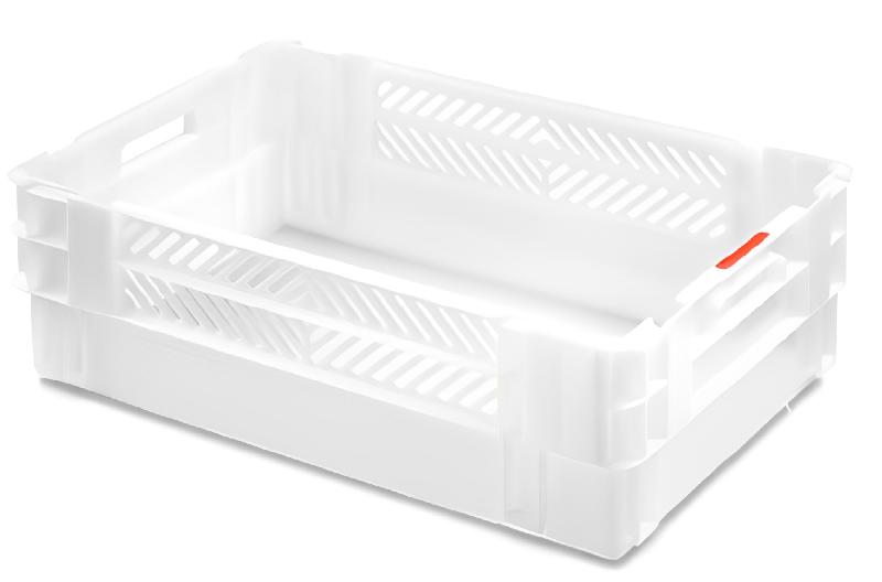 Bac de distribution 600 x 400 - Fond et parois variés - Norme Europe - PEHD - Blanc ou Gris_1