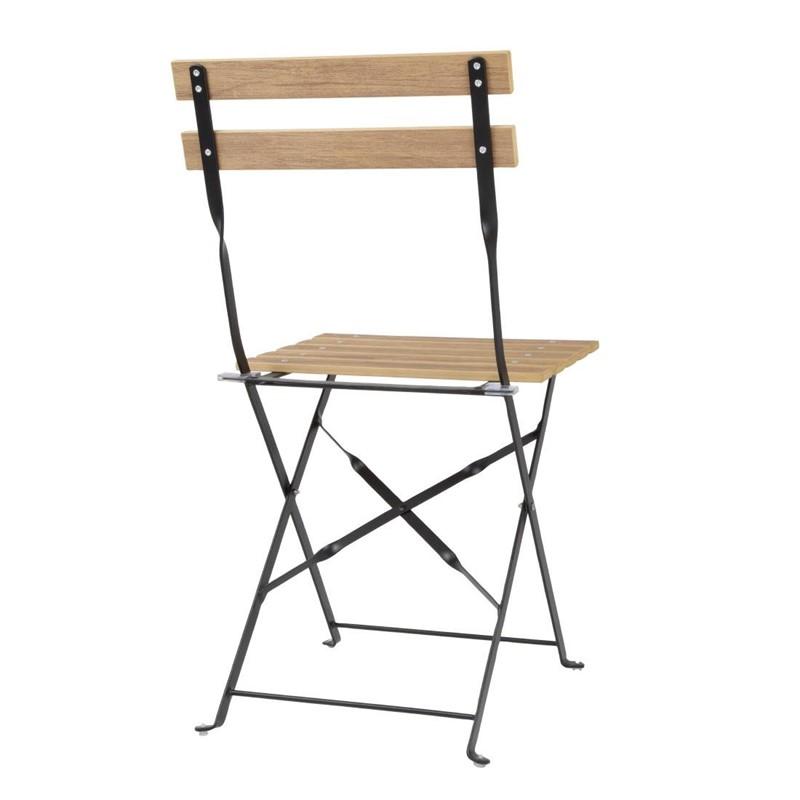 Chaises de terrasse pliantes Perth effet bois (lot de 2) | Bolero - FU539_1