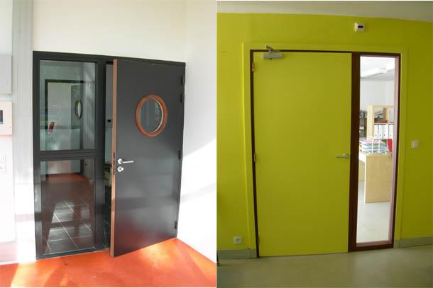 Bloc porte plein Crouzi fpe ei 30/1v - 4 paumelles - huisserie bois exotique - Crouzille_1