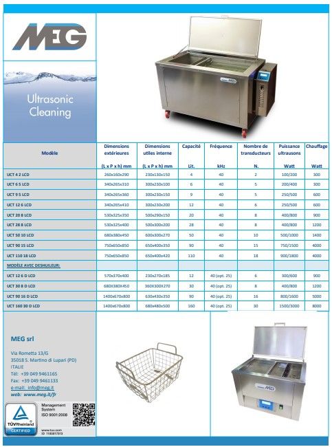 Nettoyeur ultrason industriel de capacité 6 litres conçue pour l'utilisation en laboratoire - UCT 6 5 LCD - MEG S.R.L._1
