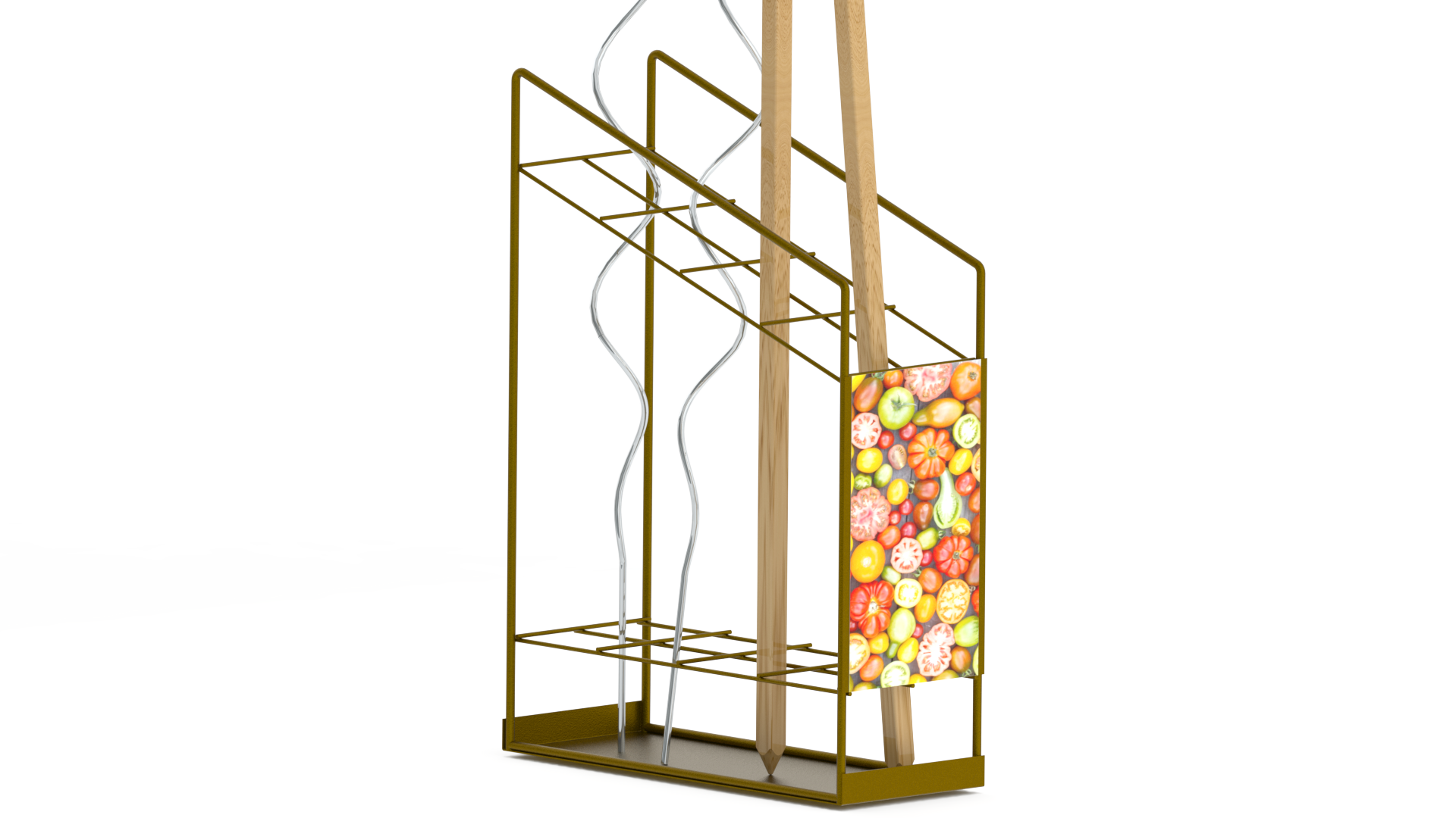 Présentoir mobile en métal - 8 emplacements pour tubes, tiges, tuteurs et barres_1