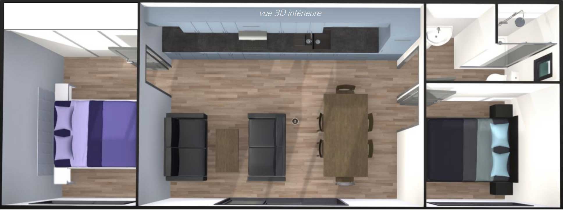 Maison Tiny house Lodge 50 adaptée pour résidence ou location saisonnière