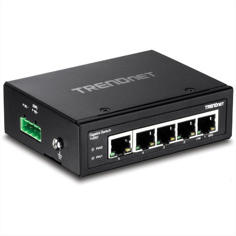TRENDnet TI-G50 Switch Rail DIN Gigabit industriel renforcé à 5 ports_1