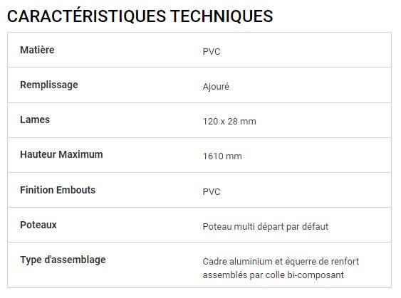 Clôture atlantique - cadiou industrie - matière : pvc - hauteur maximum 1610 mm_1