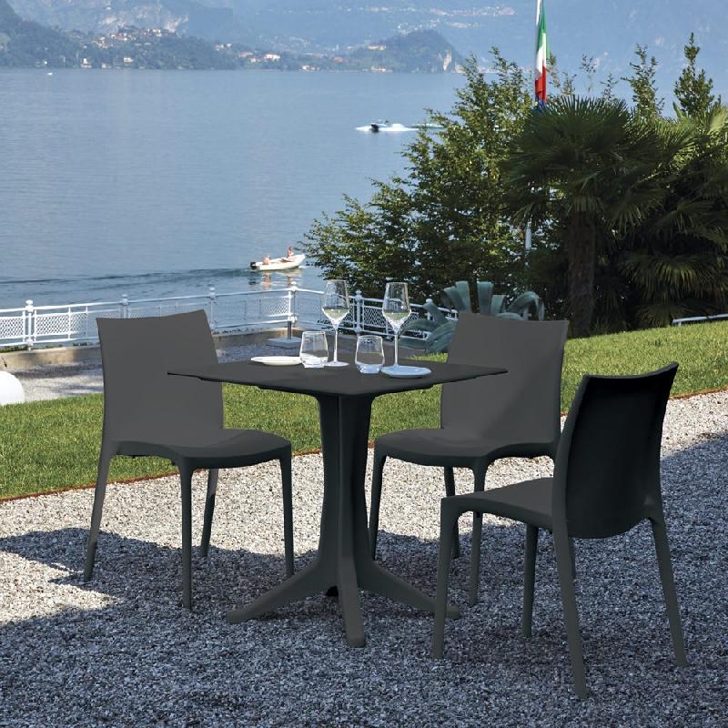 Kit 1 table et 2 chaises extérieures PVC anthracite_1