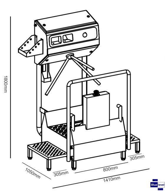 Sas d'hygiene : tourniquet électrique, automate de désinfection à 2 mains_1