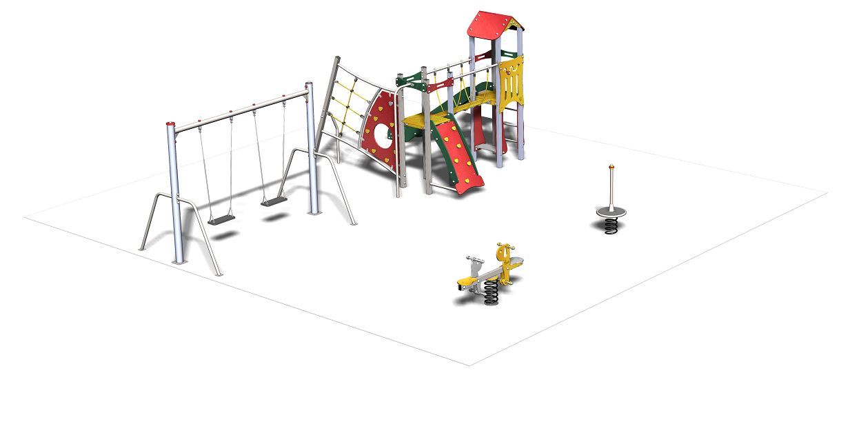 Structure de jeux combinées - NEO21201I - PNEO - MR20 - BN01PE - Kitneo7 avec toboggan, mur d'escalade et balançoire_1