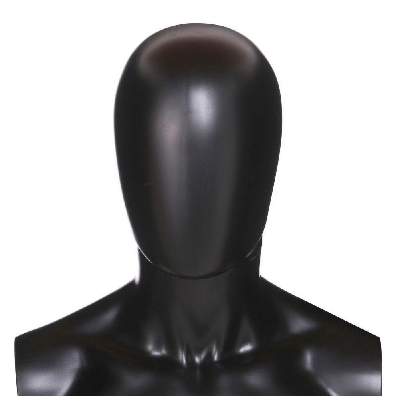 Tête homme Oeuf pour mannequin modulable noir mat_1