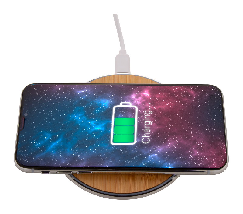 Chargeur rapide sans fil 15W - boîtier aluminium recyclé et bambou - câble USB inclus_1