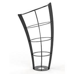 Corbeille anti-vandalisme en acier - SPIRALE - 110L - Fixation au sol sur platine - Gris manganèse_1