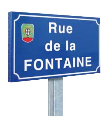 Panneau signalétique de rue - aluminium 15/10ème à bords pliés, laqué polyuréthane_1