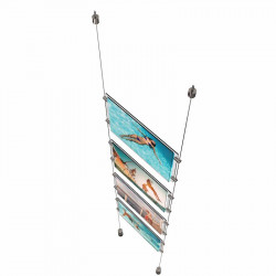 Signalétique sur câble à LED - Module porte-affiche A4 - Kit de 5 formats A4 verticaux - Réf CT7011_1