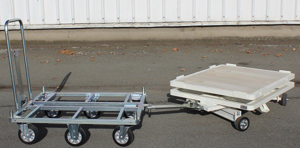 Base roulante tractable et ergonomique à plateau rotatif de 360° avec blocage à 180° idéale pour la manutention des palettes et bacs en flux internes_1