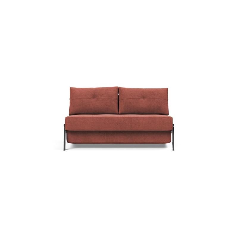 INNOVATION LIVING - Canapé design convertible Cubed 02 Chrome 200x140 cm - Tissu Cordufine Rust_1