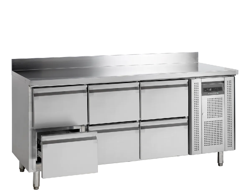 Comptoir pour saladette réfrigéré CK7360 6 tiroirs GN1/1 pces Inox TEFCOLD_1