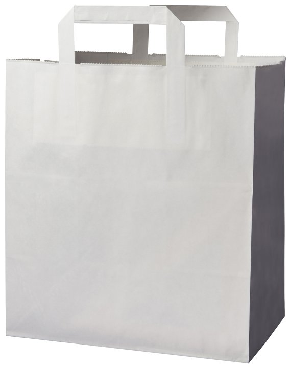 Sac kraft à poignées plates renforcées, recyclable et biodégradable - Vente à emporter - Formats variés_1