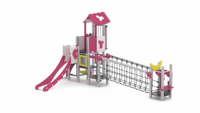 Structure multi-activités métallique chlorophylle Zoop - LD1BPMET4300 - 2 tours - 1,5 à 6 ans - Ludoparc_1