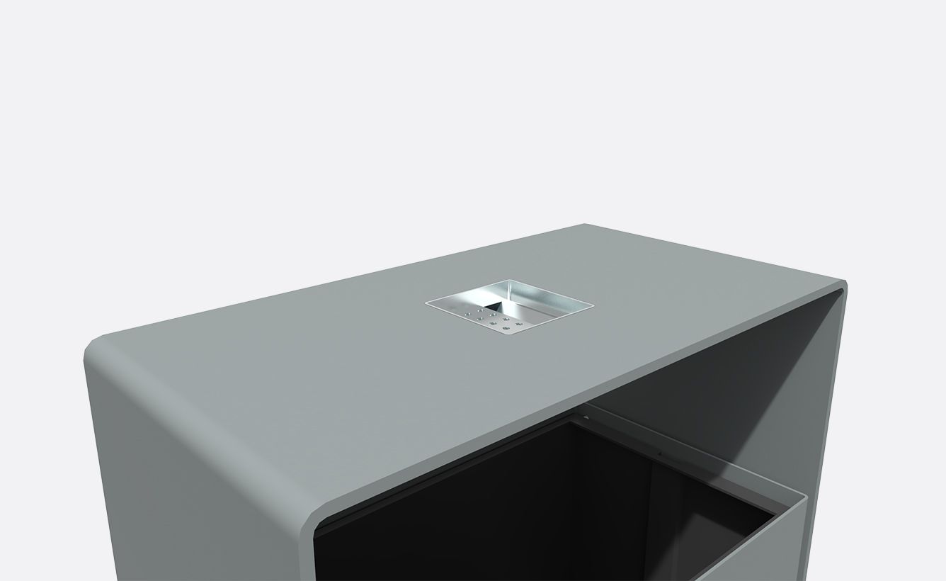 Ufo - poubelle publique Larus - récipient en plastique rotomoulé - capacité 40L & 100L - acier_1