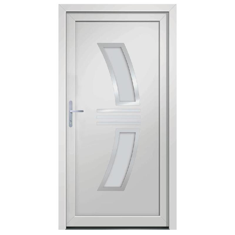 Vidaxl porte d'entrée blanc 108x208 cm pvc 3187925_1