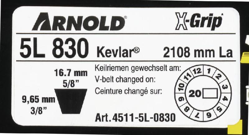 Courroie trapézoïdale X-Grip V - type 5L830_1